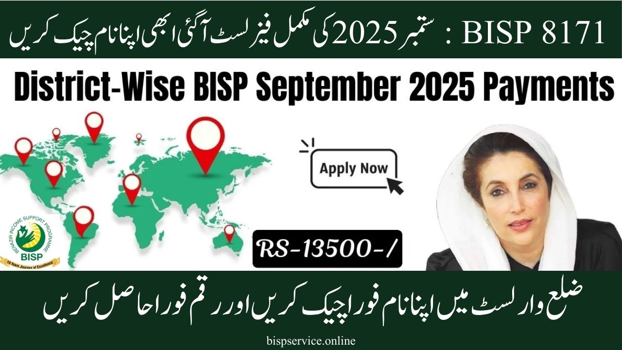 District-Wise BISP 8171 September 2025 Payments: View the Complete District-Wise Phase List