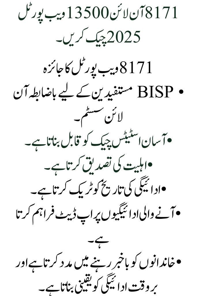 BISP 8171 will provide a new digital payment system in 2025, which is a significant update for beneficiaries.