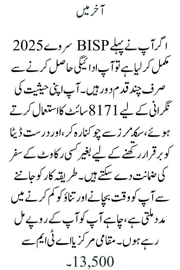 How to Receive Your Payment Following the 2025 BISP Survey: A Full Overview