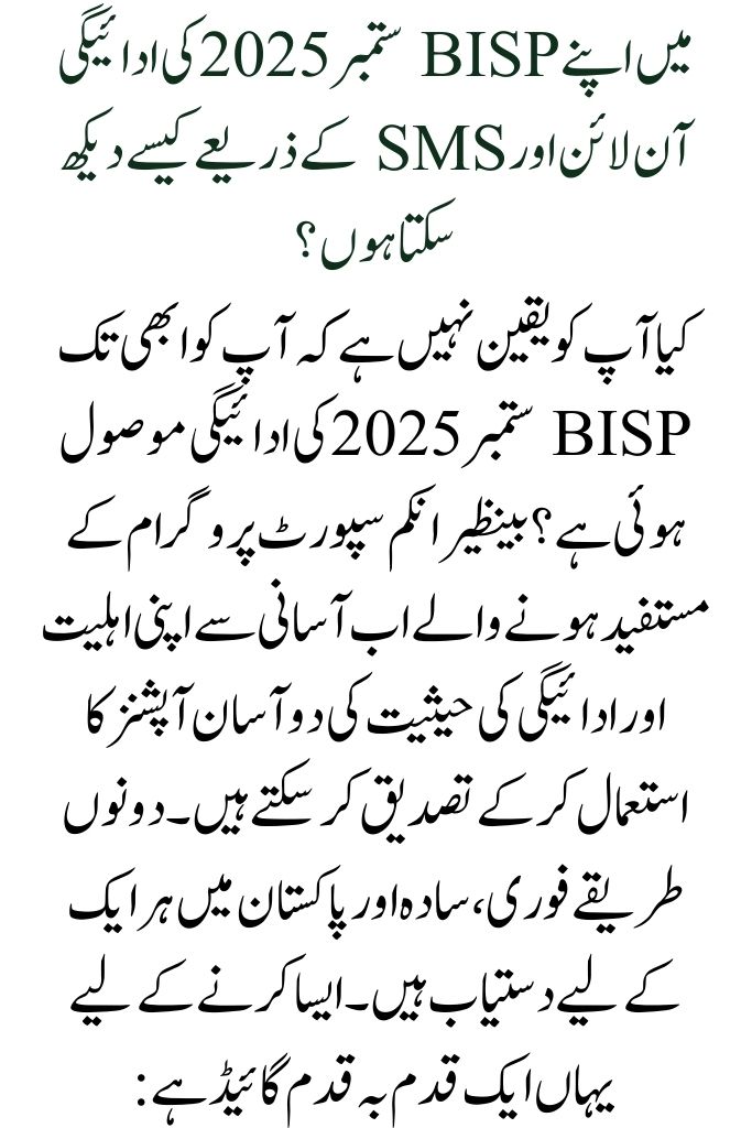 The September 2025 Benazir Income Support Program Payment Schedule: Up-to-date BISP Payment Dates