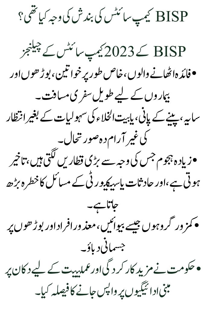 BISP Camp Sites Have Closed; Shops Will Now Collect Payments 2025