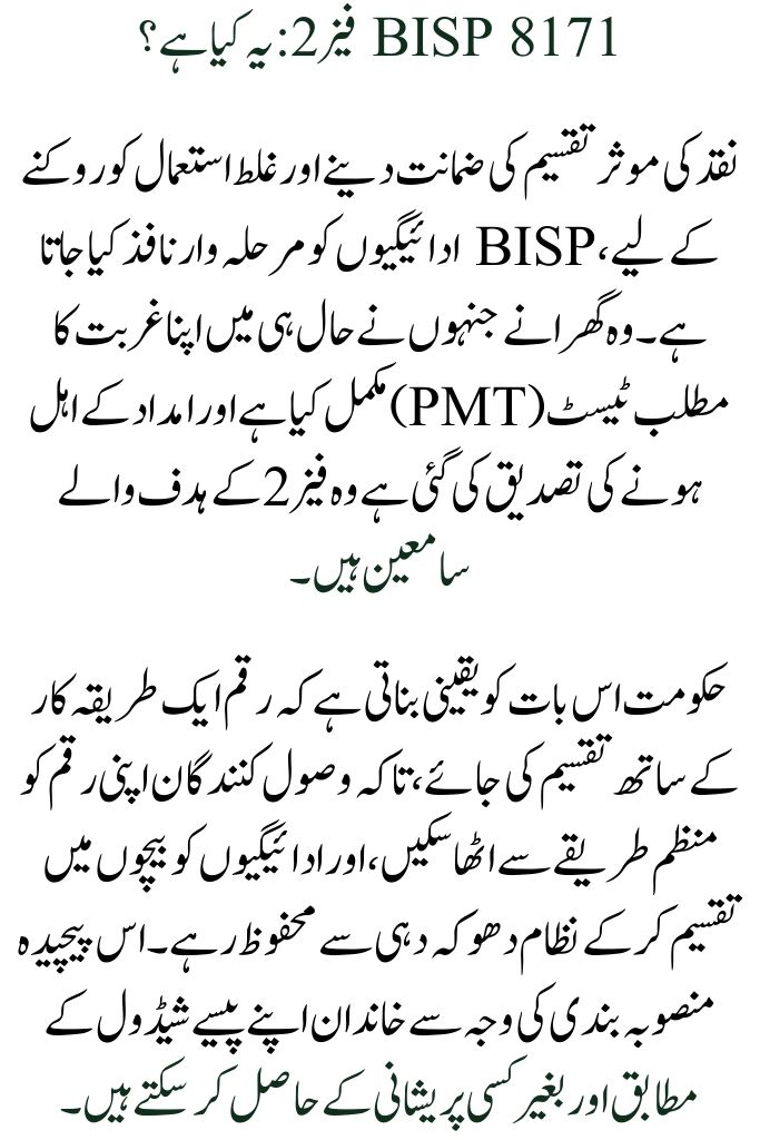 Phase 2 Payments for BISP 8171 September 2025: Detailed Schedule and District List